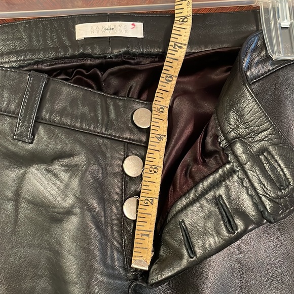 HOT, SEXY, BARNEYS NEW YORK ORIGINAL LEATHER super low rise button front flare - Picture 3 of 12